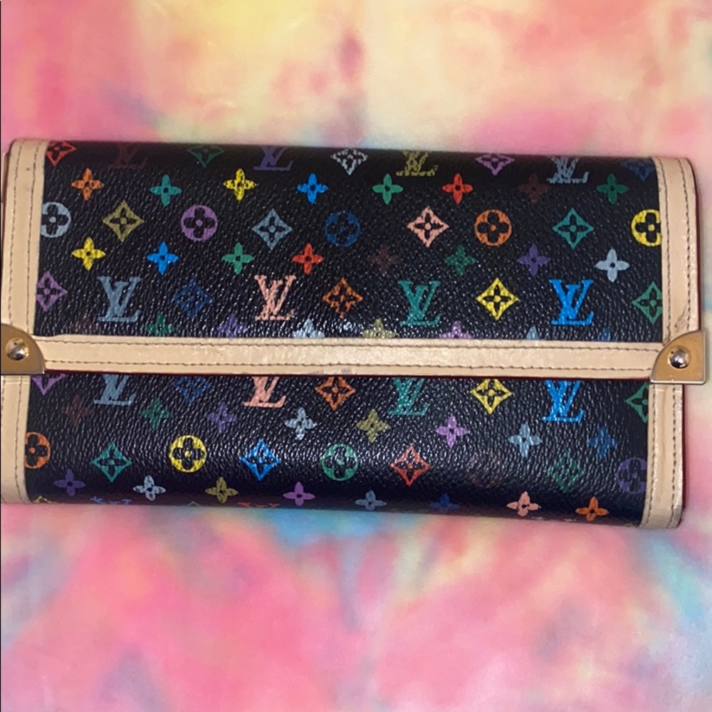 Multi colored Monogram wallet